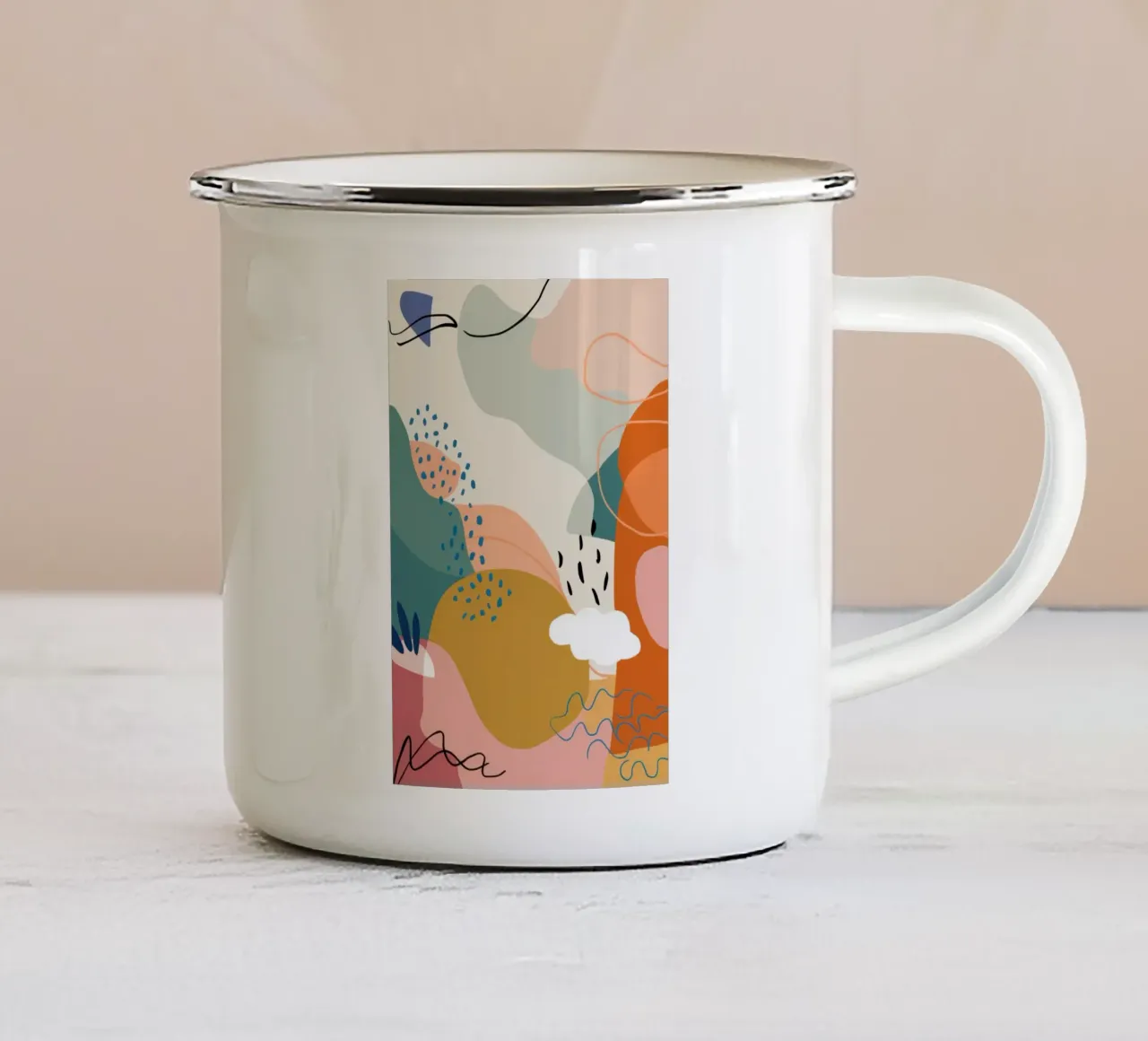 Paesaggio meteorologico astratto tazza in smalto da Thistle Bloom
