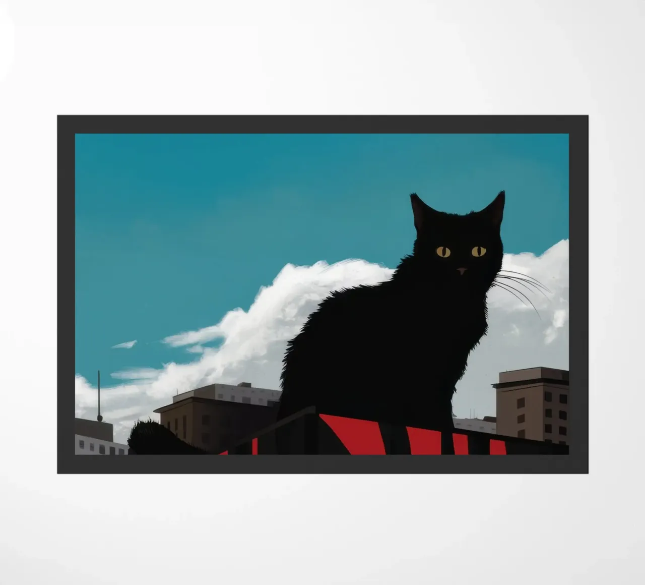 Silhouette di gatto sul tetto zerbino da Mark Solaria