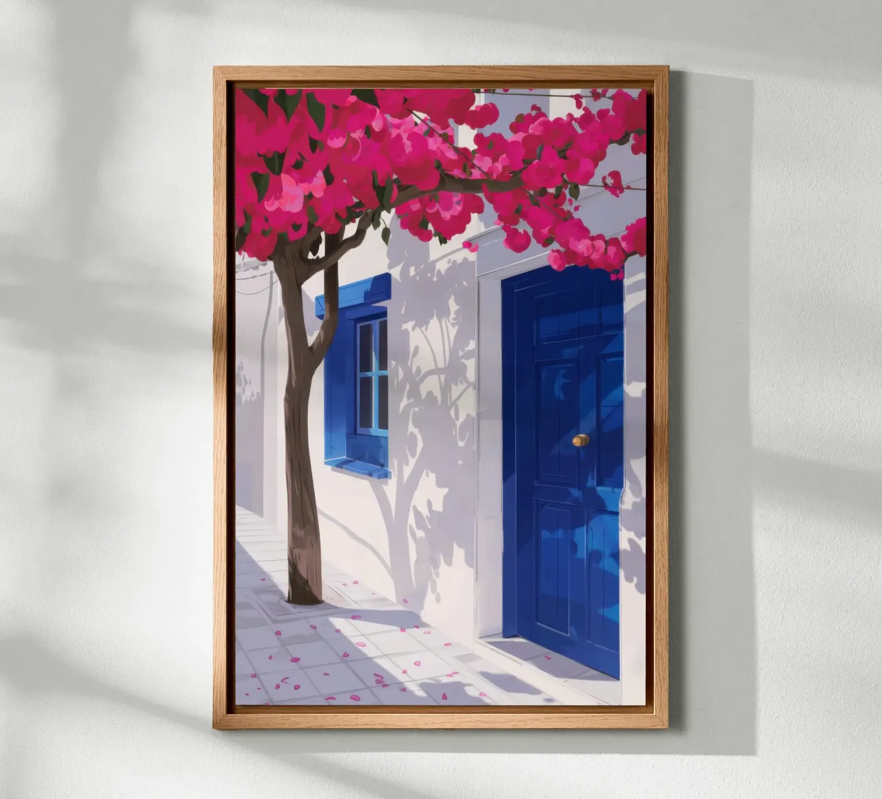 La porta blu di Santorini tela con Cornice a cassetta da Thistle Bloom