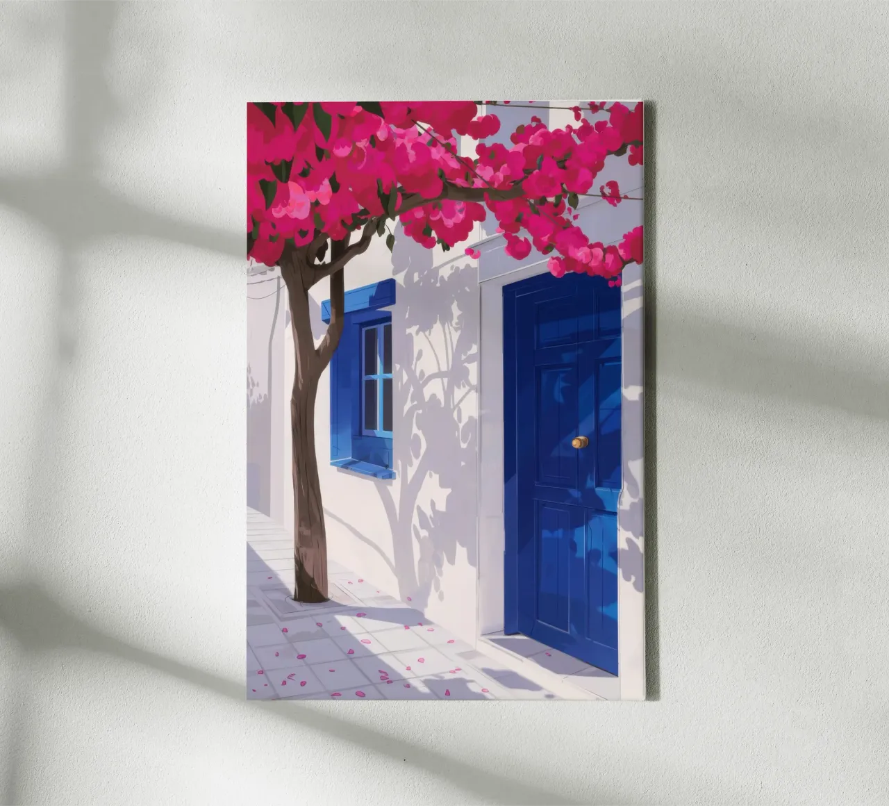 La porta blu di Santorini tela con Cornice a cassetta da Thistle Bloom