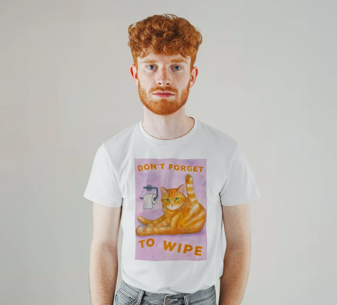 dont forget to wipe cat art drawing t-shirt by pasadenan