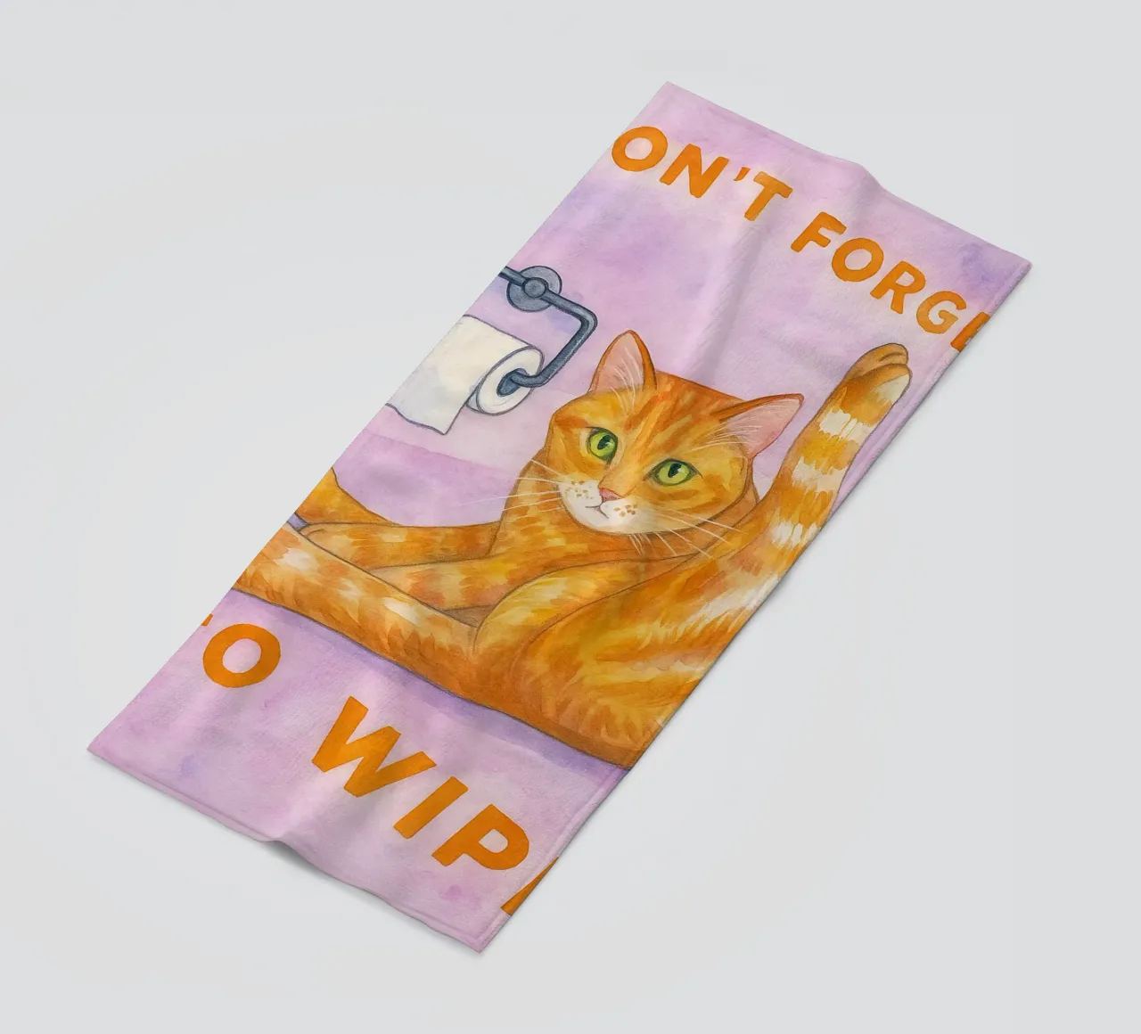 dont forget to wipe cat art drawing beach towel by pasadenan