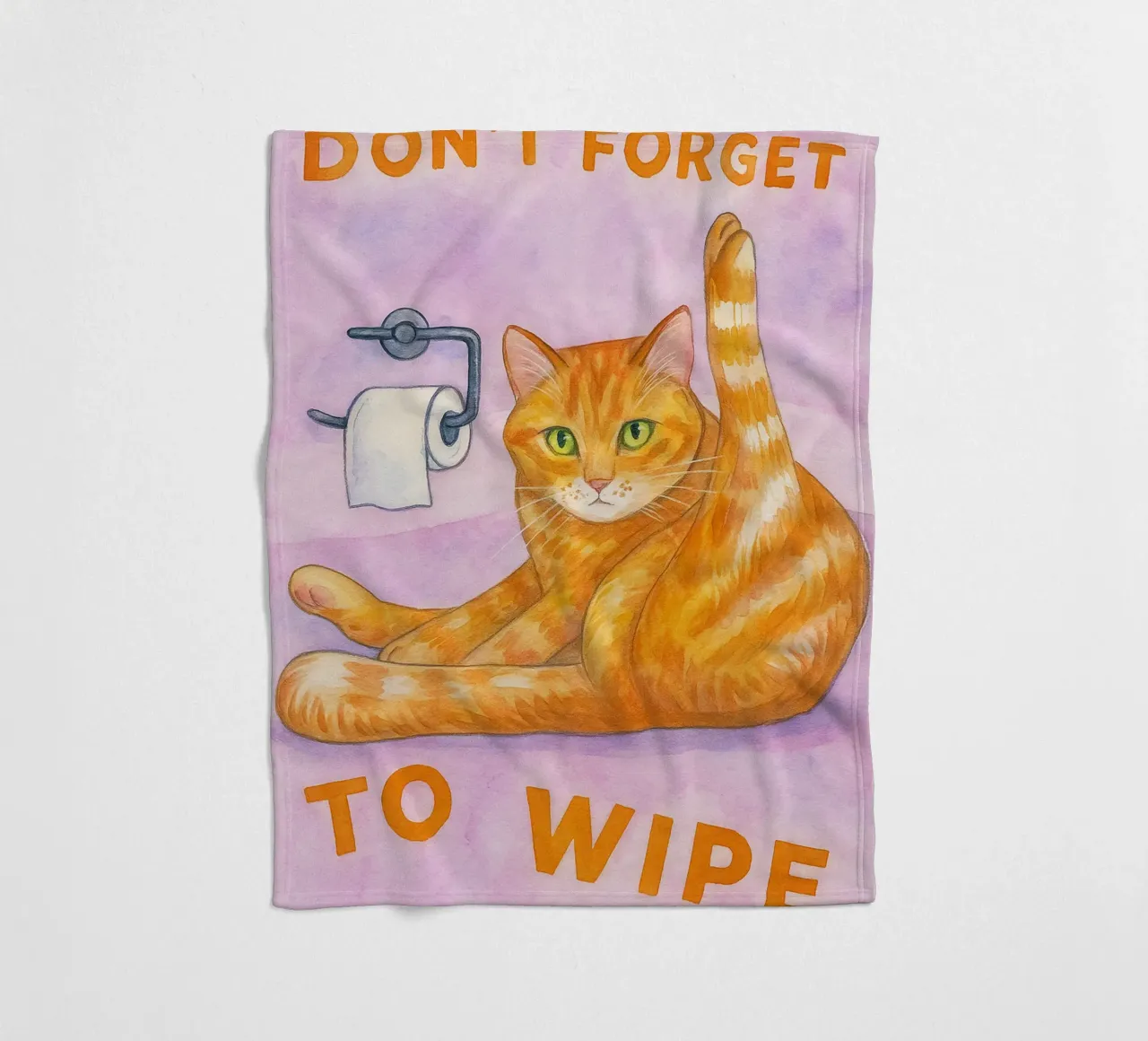dont forget to wipe cat art drawing fleece blanket by pasadenan
