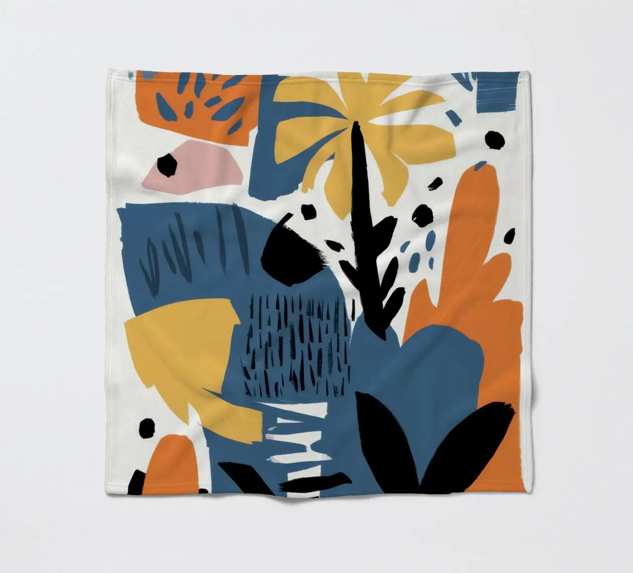 Abstraktes Blumengesicht Fleecedecke von Mark Solaria