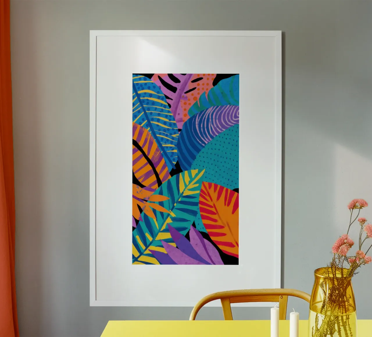 Lebendiges Dschungeldach Poster mit Aluminium Rahmen von Luna Aura