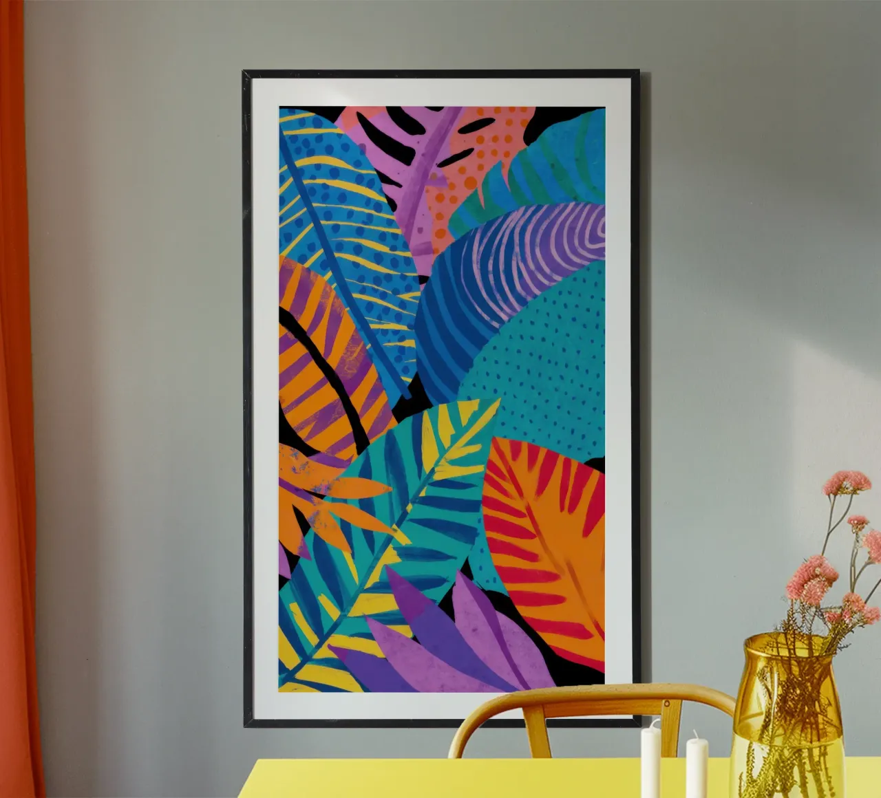 Lebendiges Dschungeldach Poster mit Aluminium Rahmen von Luna Aura
