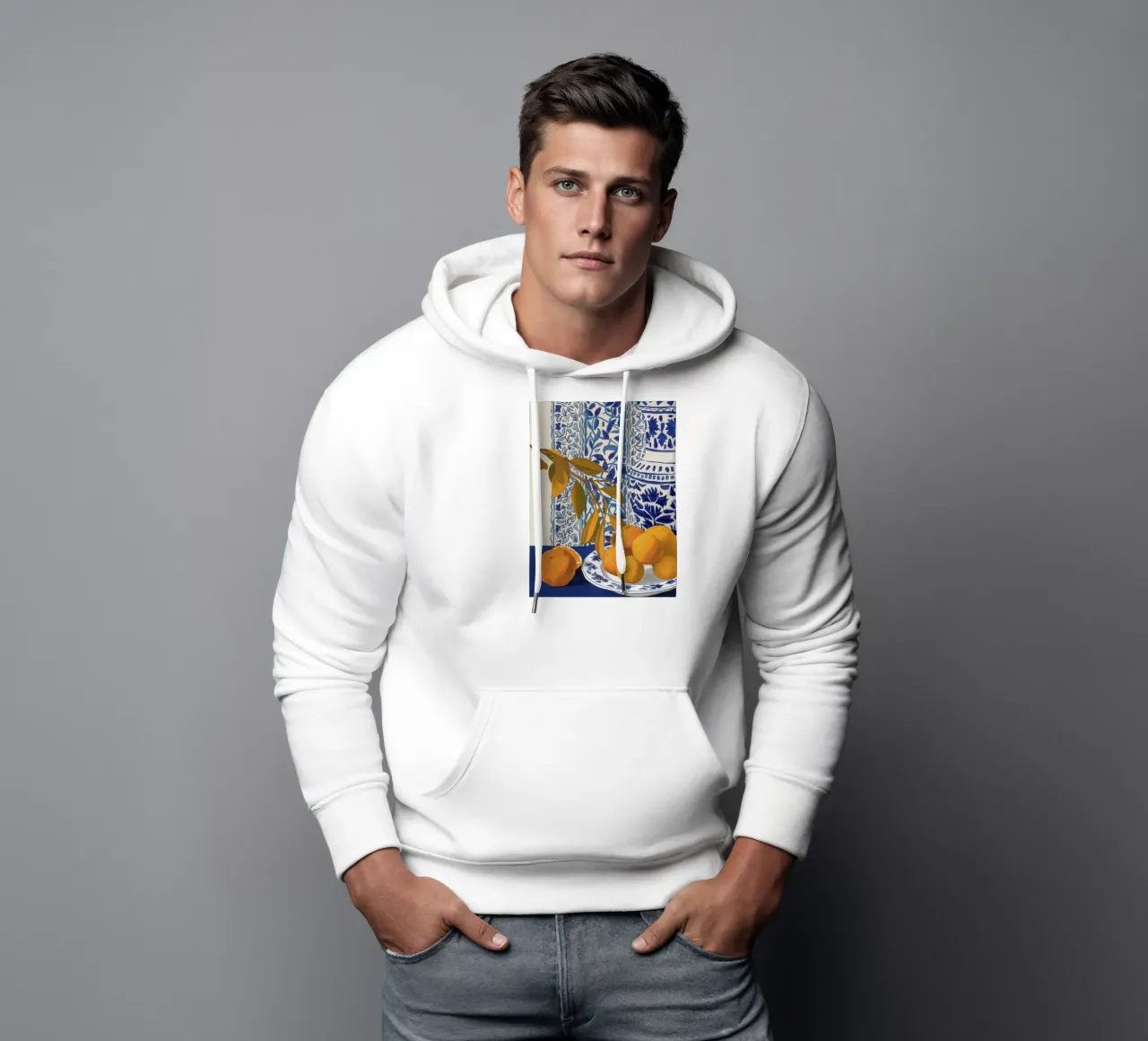 Arance blu di Delft felpa con cappuccio da Gaia Viesta