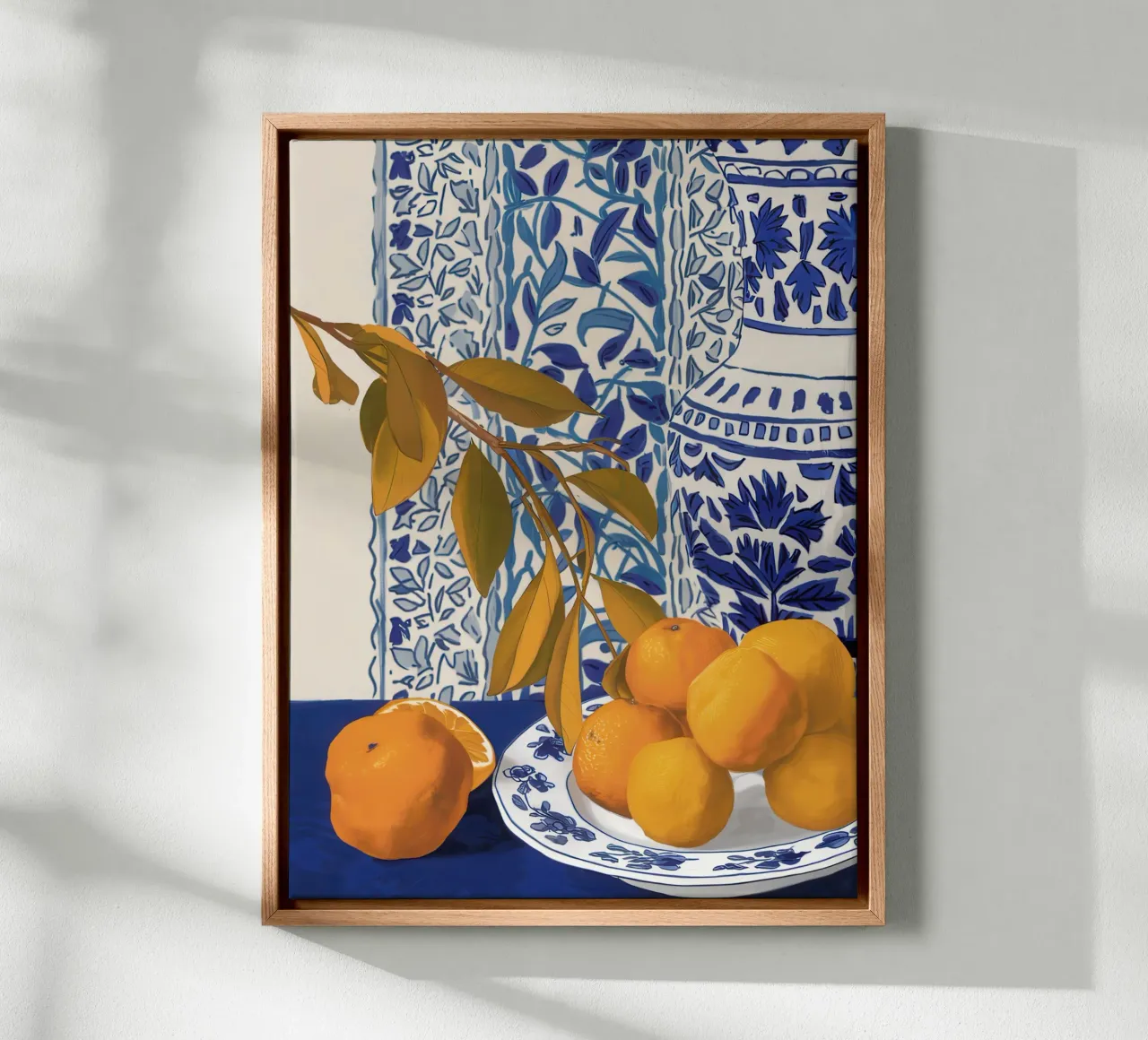 Delft Blue Oranges canvas met Baklijst van Gaia Viesta