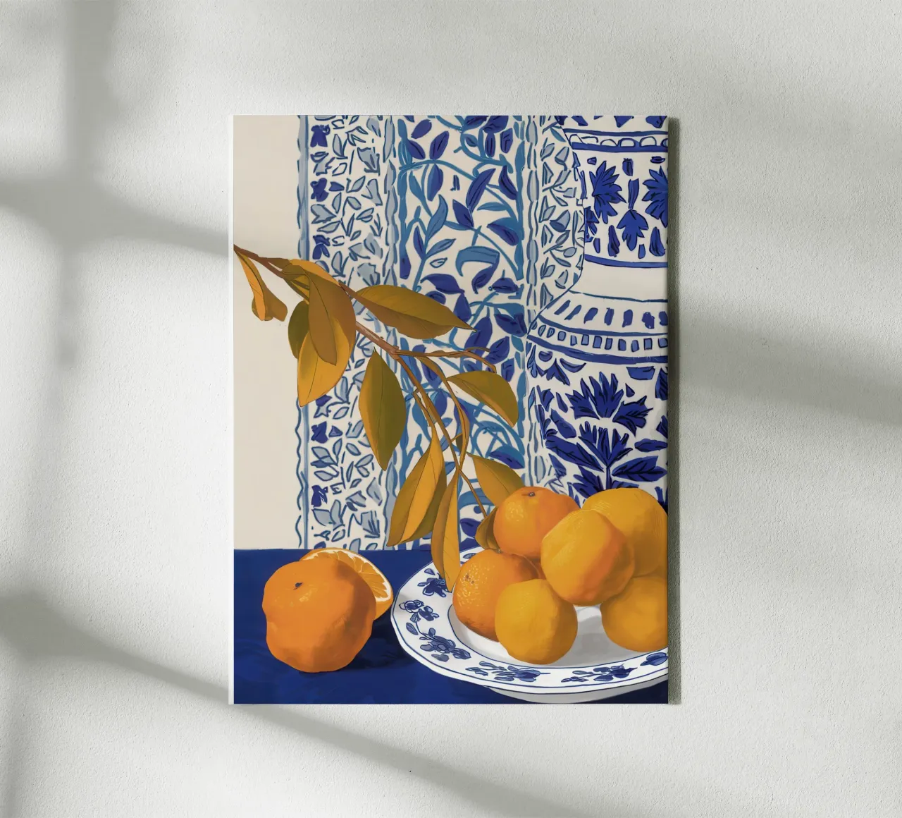 Delft Blue Oranges canvas met Baklijst van Gaia Viesta