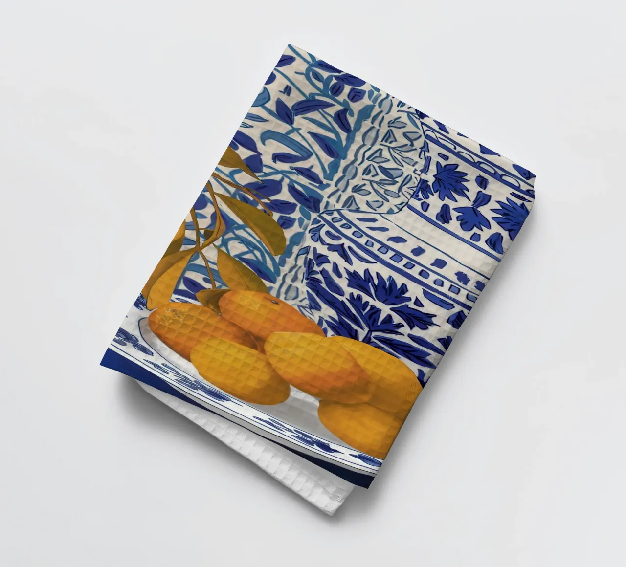 Oranges bleues de Delft torchon de Gaia Viesta