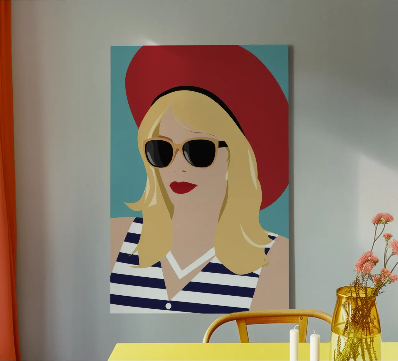 Chic Summer Gaze canvas with Floater frame by Selene Shade