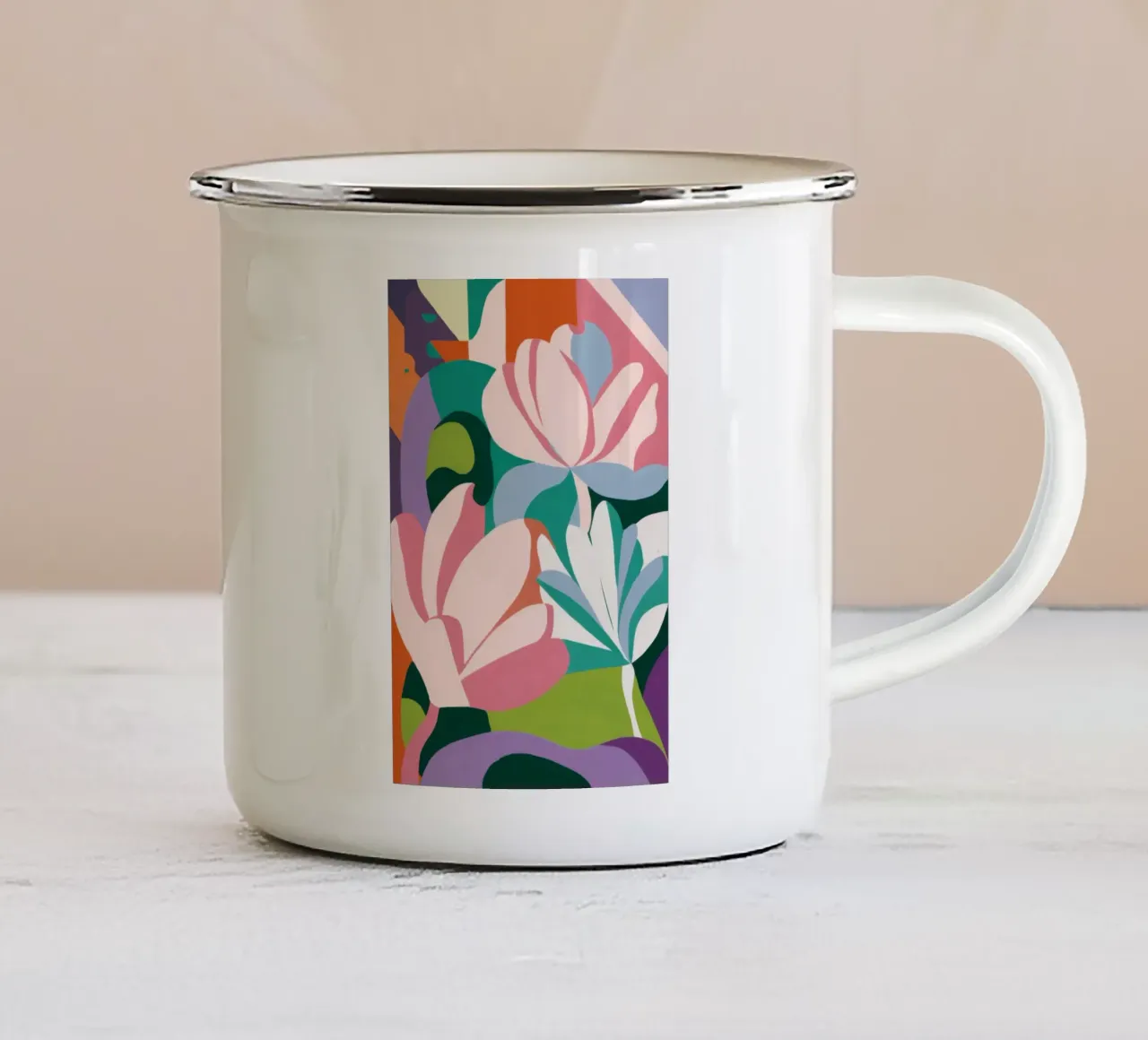 Giglio grazioso astratto tazza in smalto da Thistle Bloom