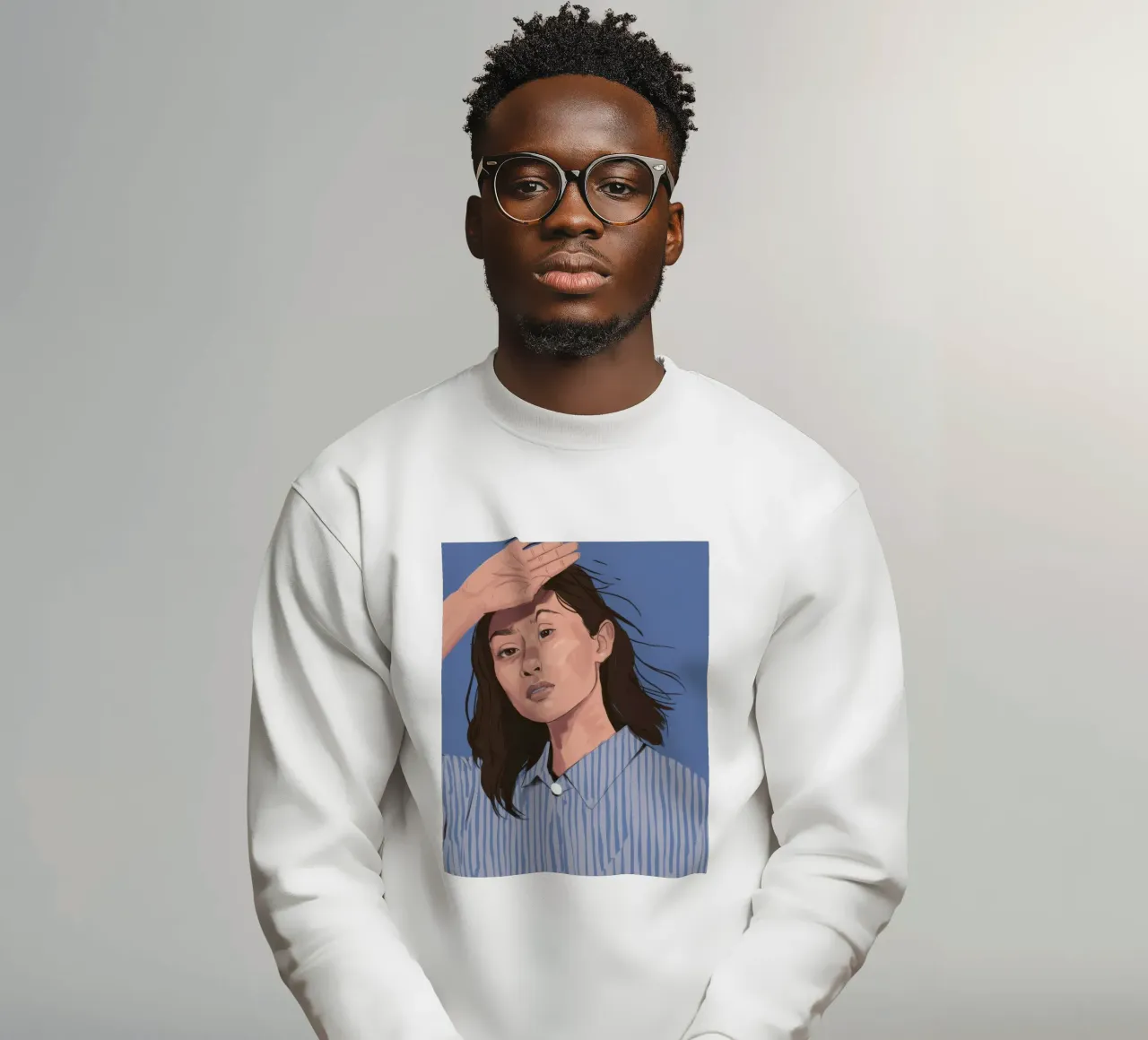 Peinzend Gestreept Overhemd sweatshirt van Mark Solaria