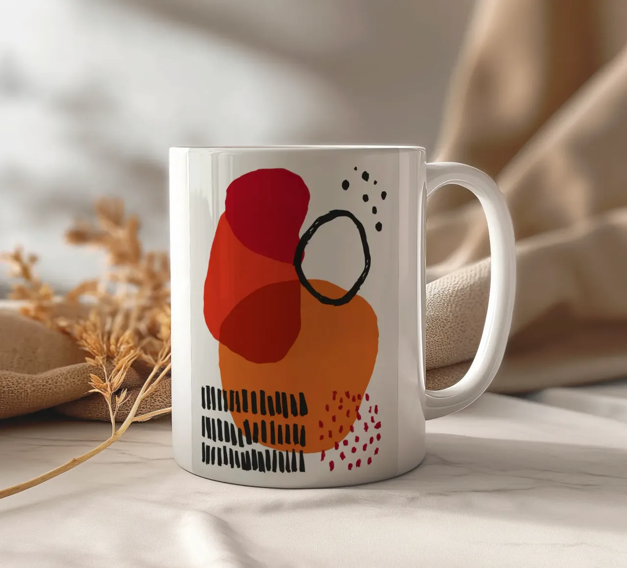 Composición de Primal Forms taza de cerámica de Luna Aura