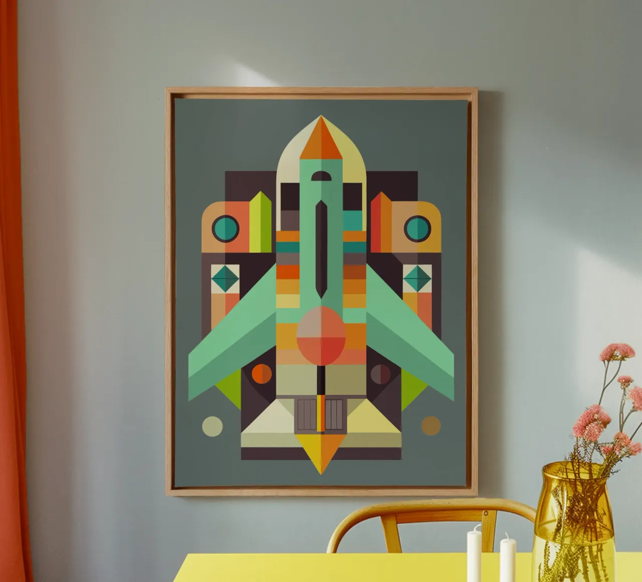 vectorillustratie vliegtuig canvas met Baklijst van Shillas