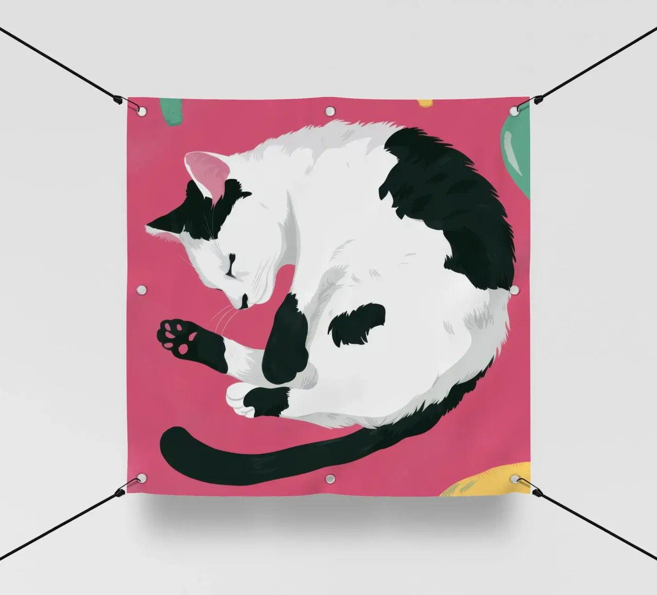 Sonnellino del gatto contento telo in pvc da Trace Brush