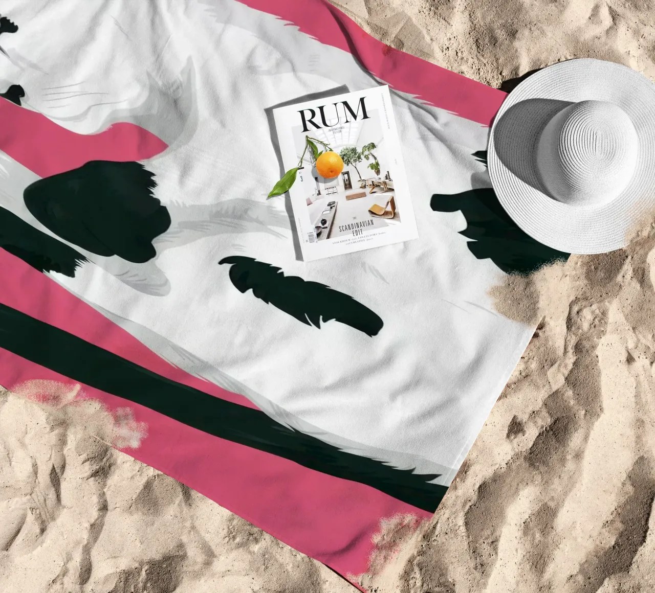 Sonnellino del gatto contento telo mare da Trace Brush