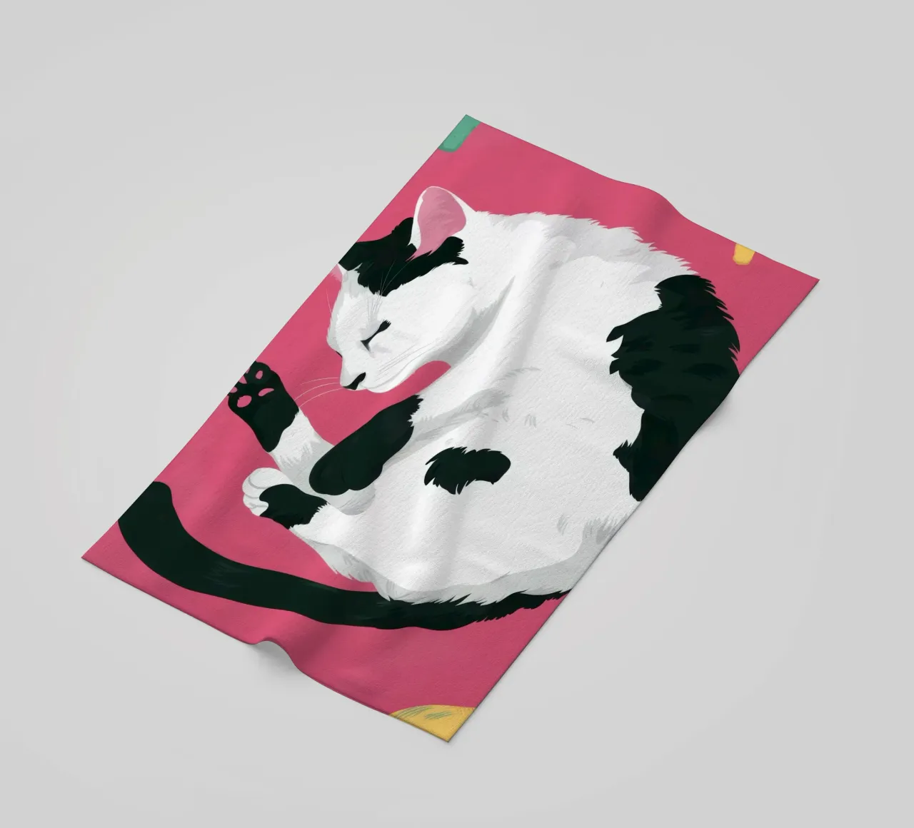 Sonnellino del gatto contento telo mare da Trace Brush