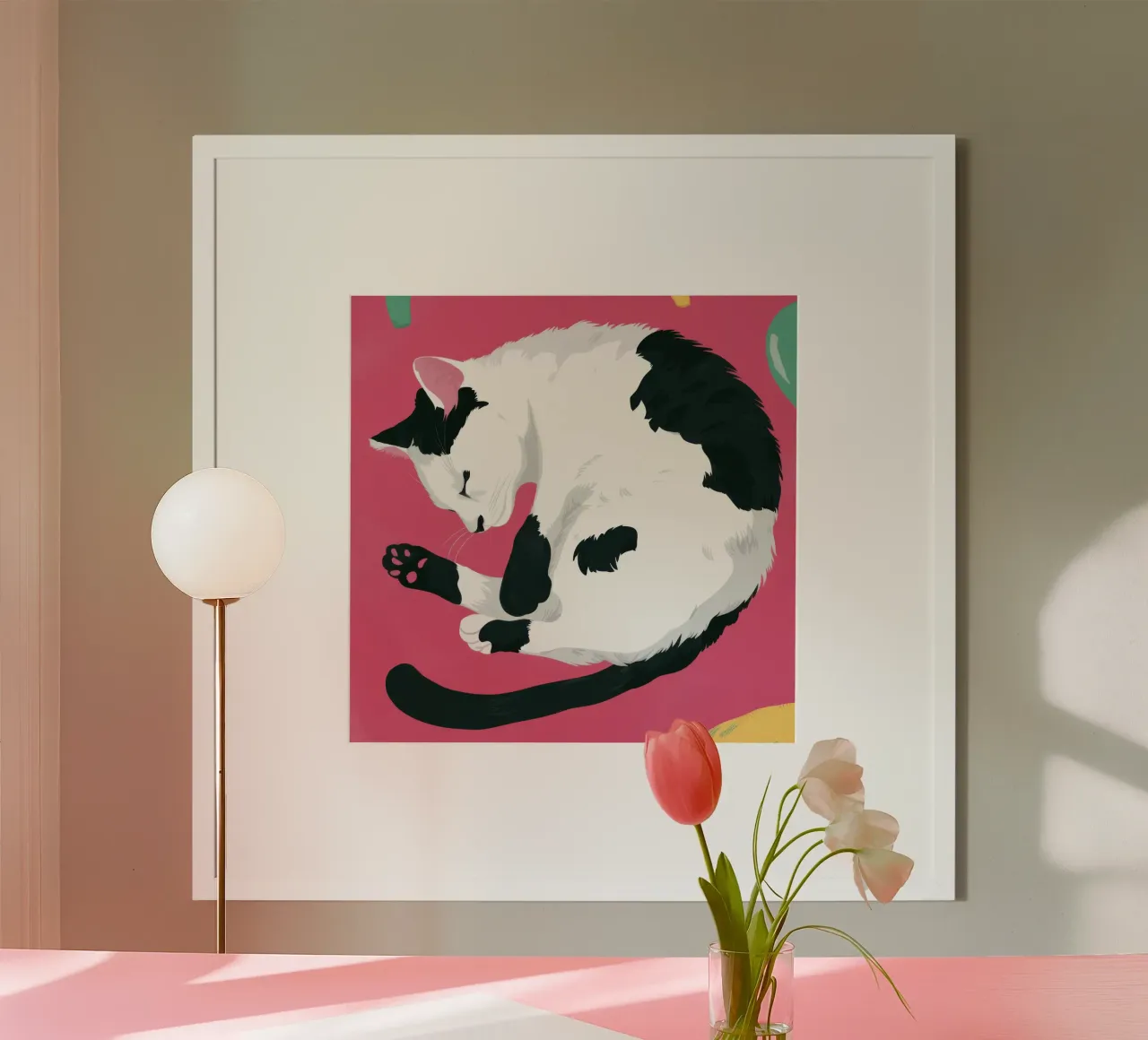 Sonnellino del gatto contento carta hahnemühle da Trace Brush