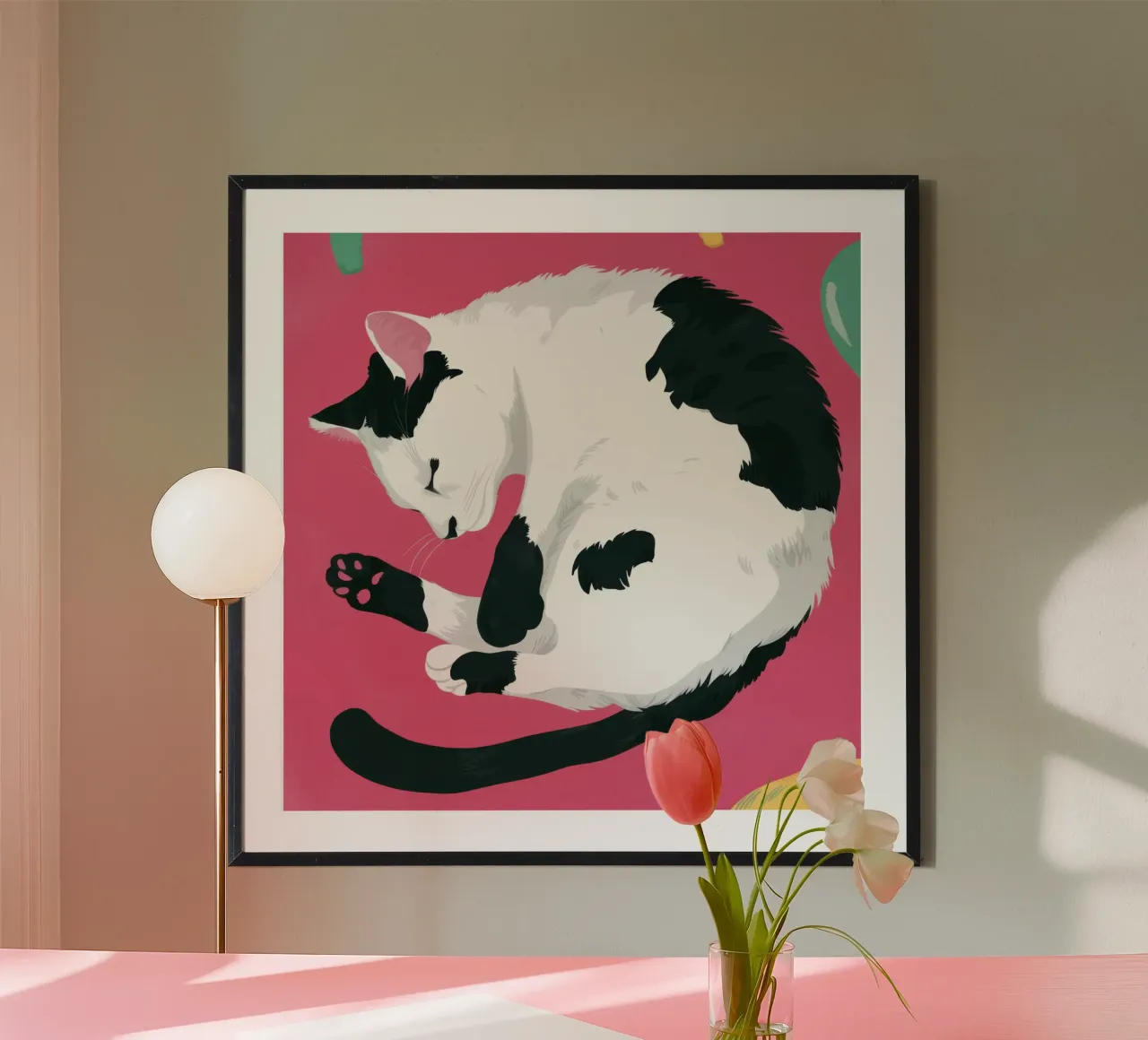 Sonnellino del gatto contento carta hahnemühle da Trace Brush