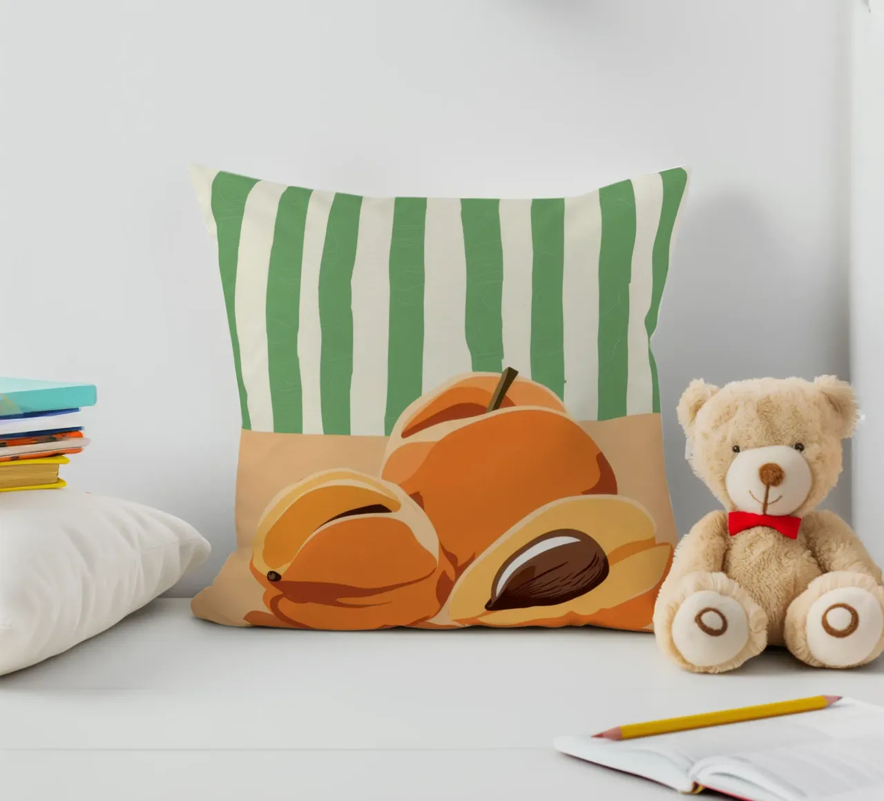 Tranches d'abricots Simplicité coussin de Irish Strokes