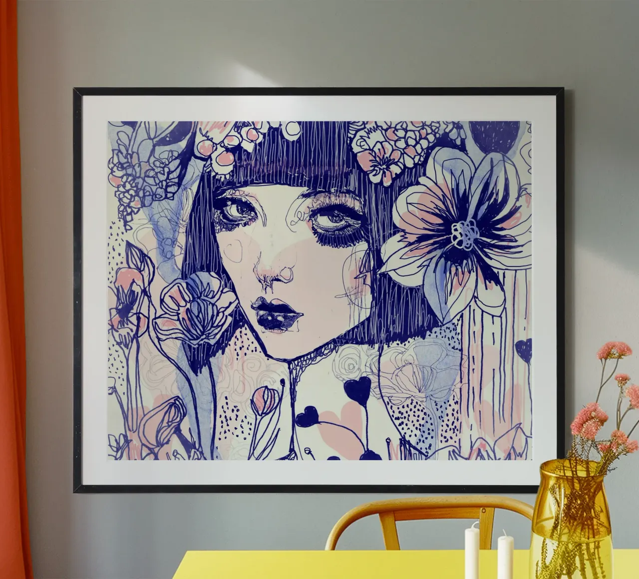 giardino segreto poster con telaio in legno da Giulio Iurissevich