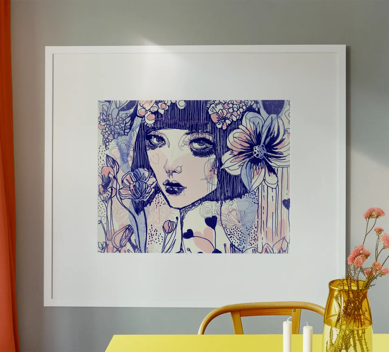 giardino segreto poster con telaio in legno da Giulio Iurissevich