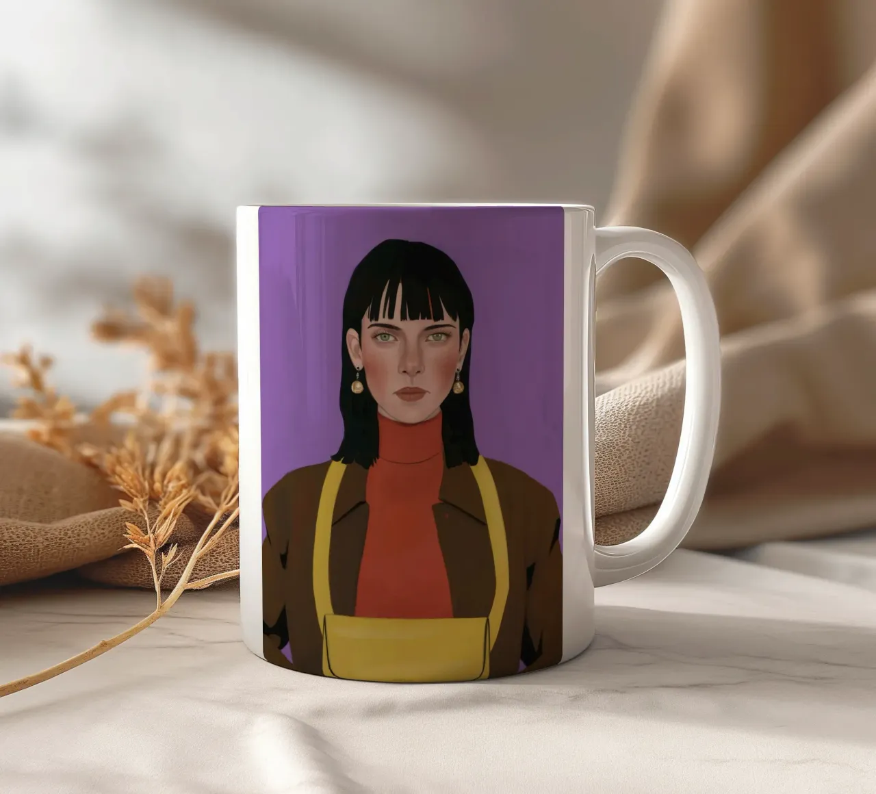 Donna in dolcevita tazza in ceramica da Mark Solaria