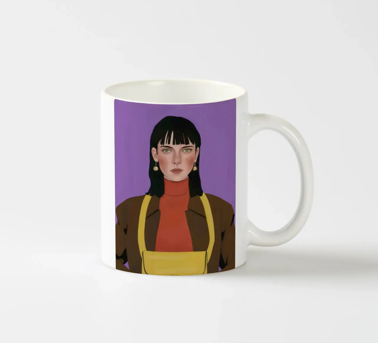 Donna in dolcevita tazza in ceramica da Mark Solaria