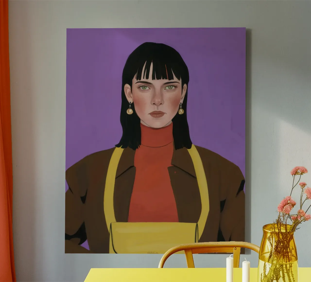 Vrouw in coltrui canvas van Mark Solaria