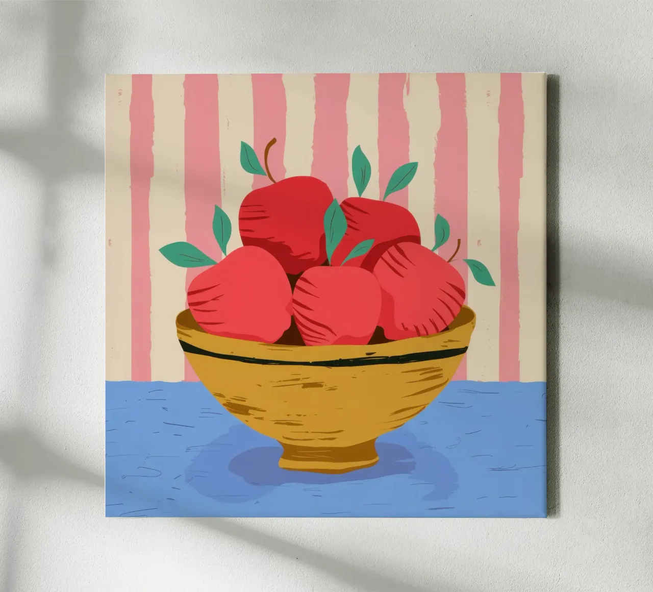 Karmozijnrode appel overvloed canvas met Baklijst van Selene Shade