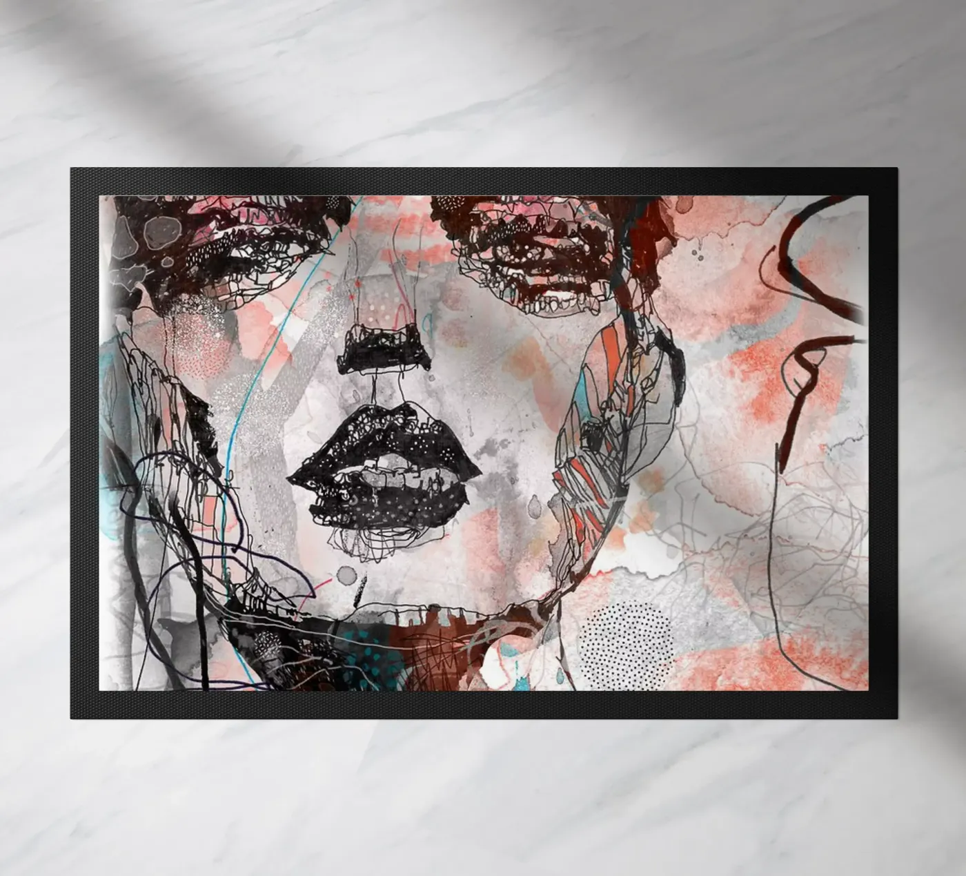 turquoise deurmat van Giulio Iurissevich