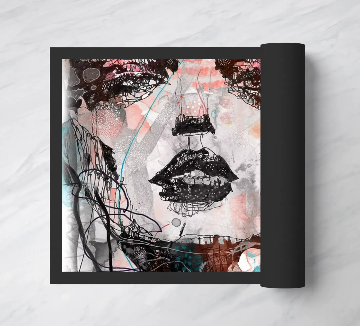 turquoise deurmat van Giulio Iurissevich