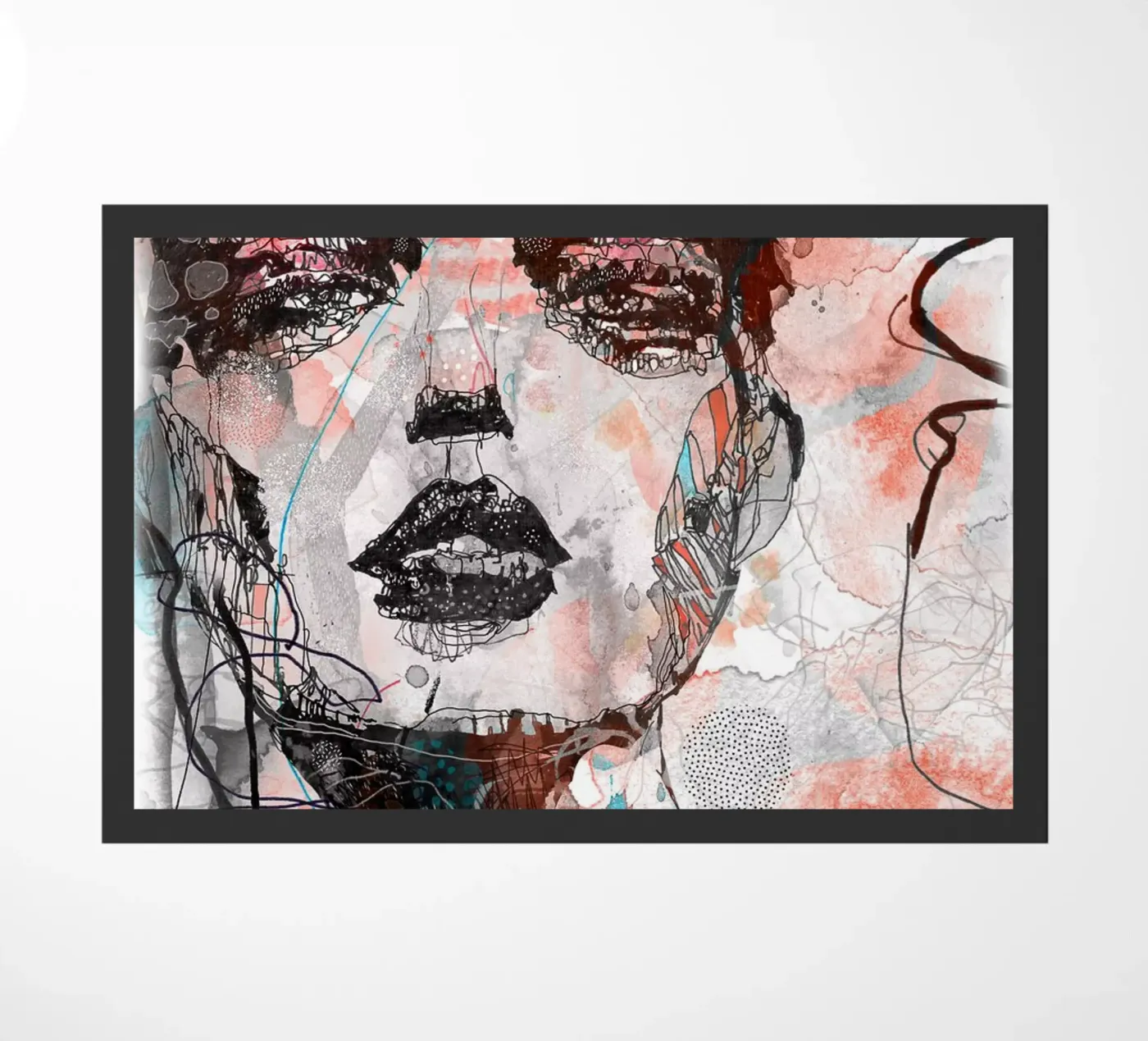 turquoise deurmat van Giulio Iurissevich