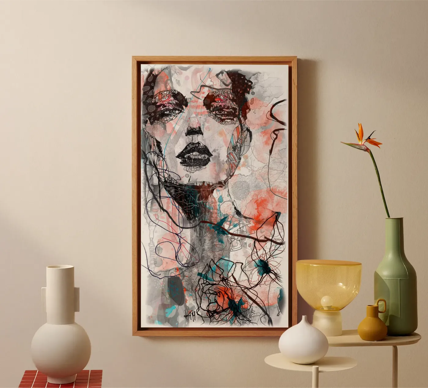 turquoise canvas van Giulio Iurissevich