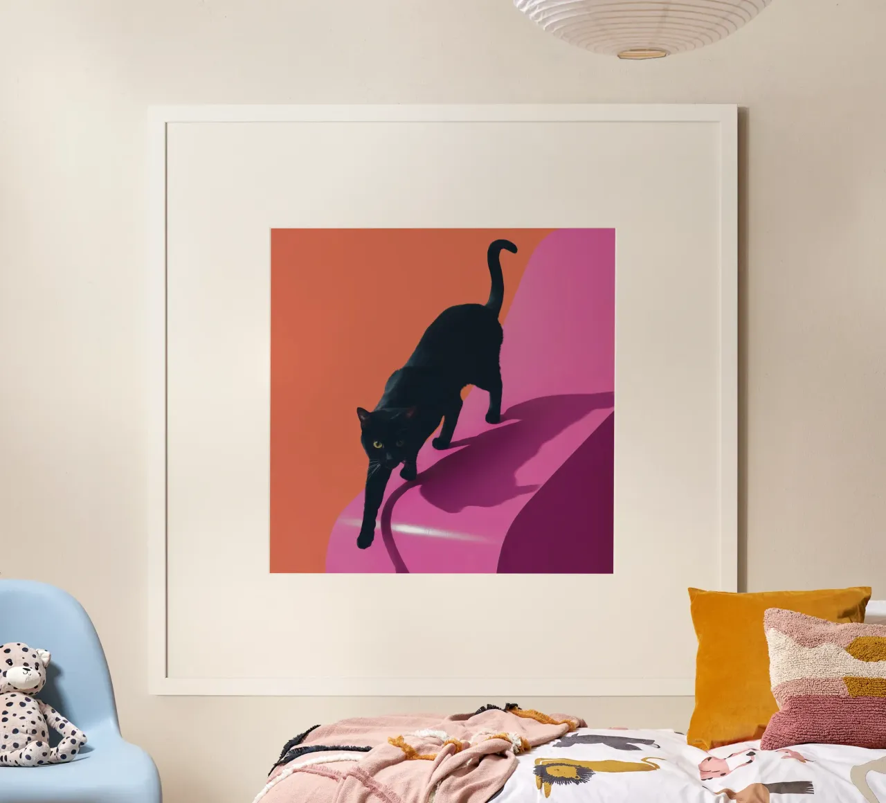 Gatto su rosa poster da Mark Solaria