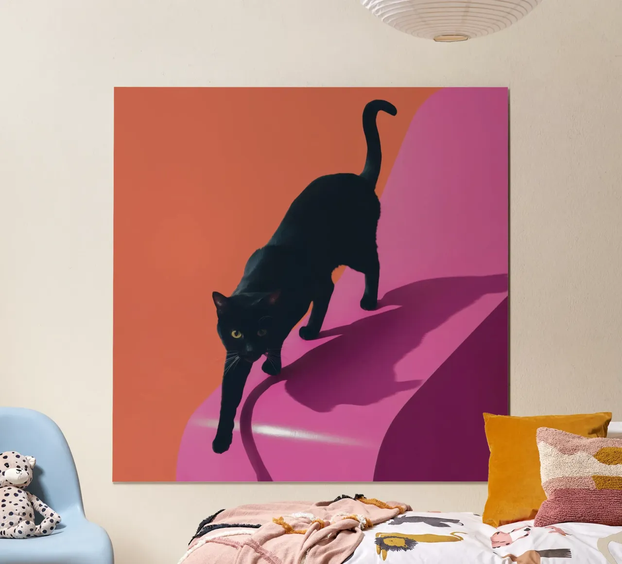 Gatto su rosa poster da Mark Solaria