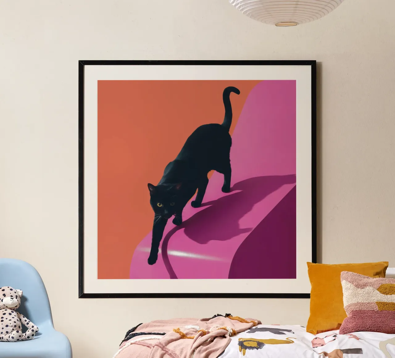Gatto su rosa poster da Mark Solaria