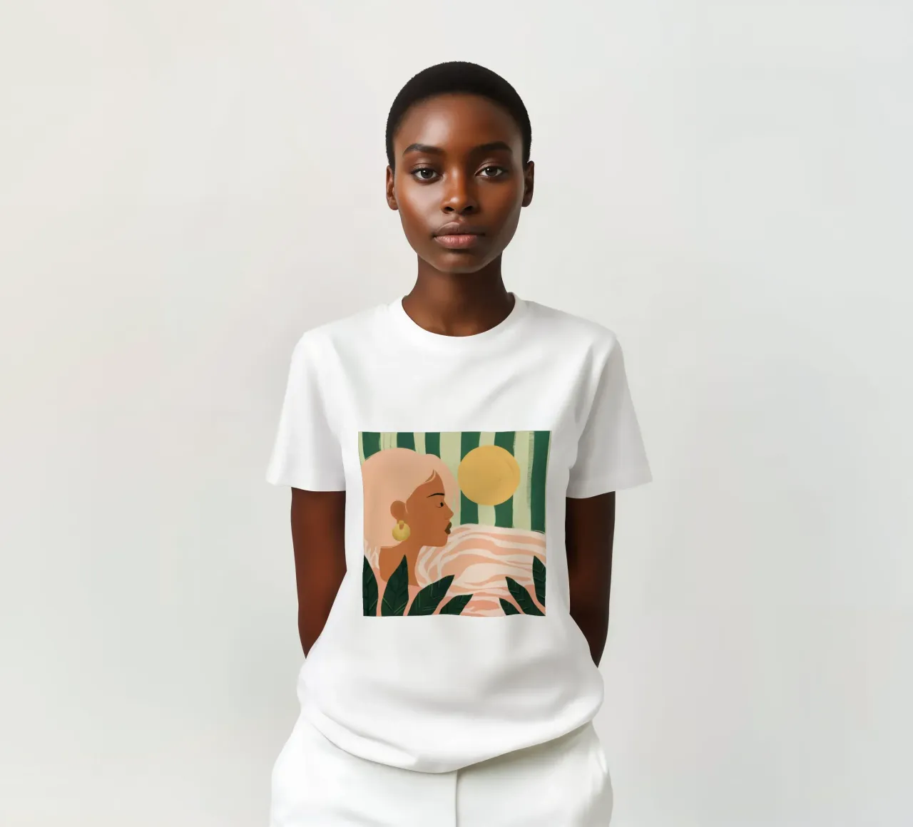 Due donne di profilo t-shirt da Thistle Bloom