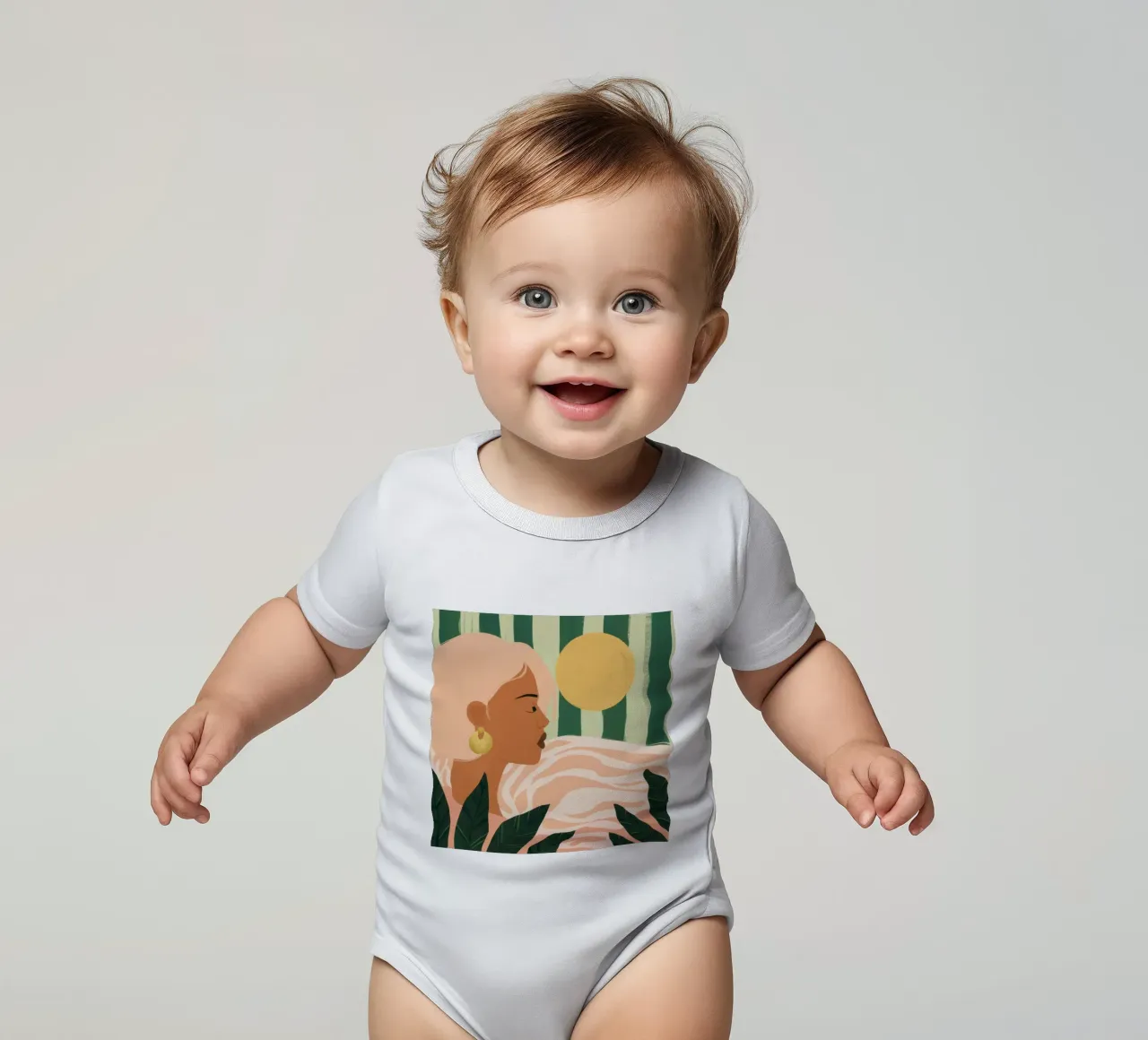 Due donne di profilo body neonato maniche corte da Thistle Bloom