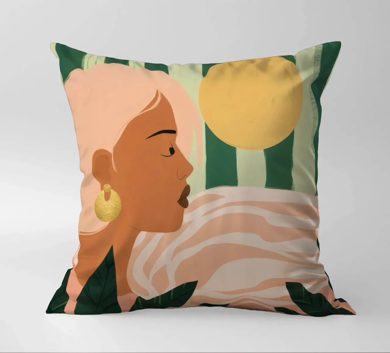 Due donne di profilo cuscino da Thistle Bloom