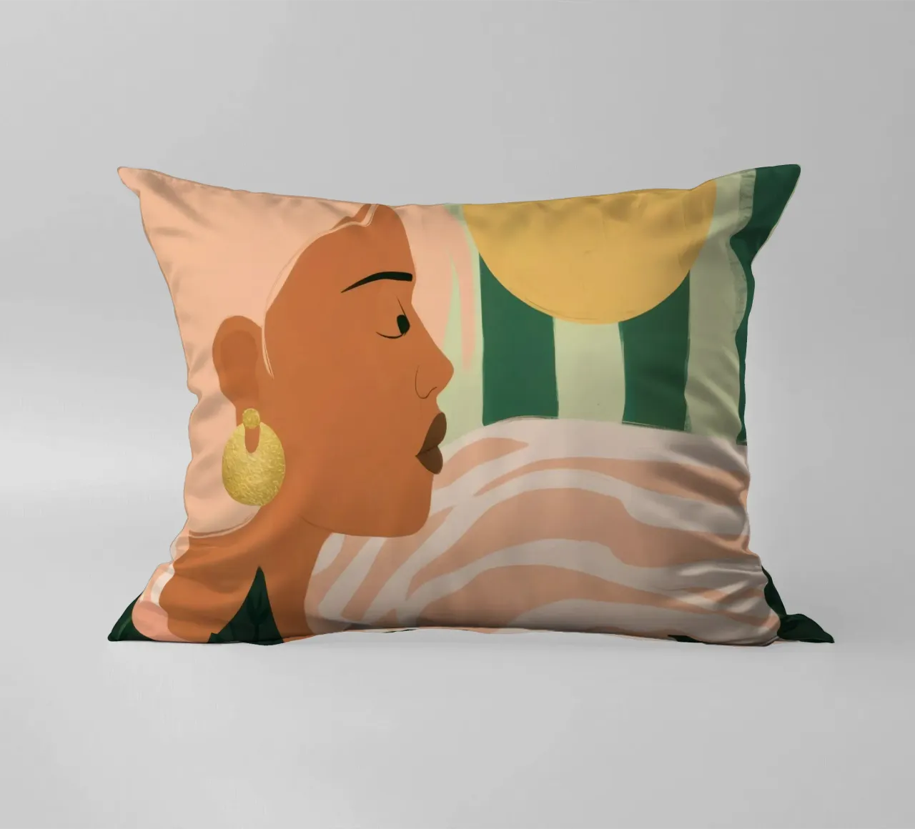 Due donne di profilo cuscino da Thistle Bloom