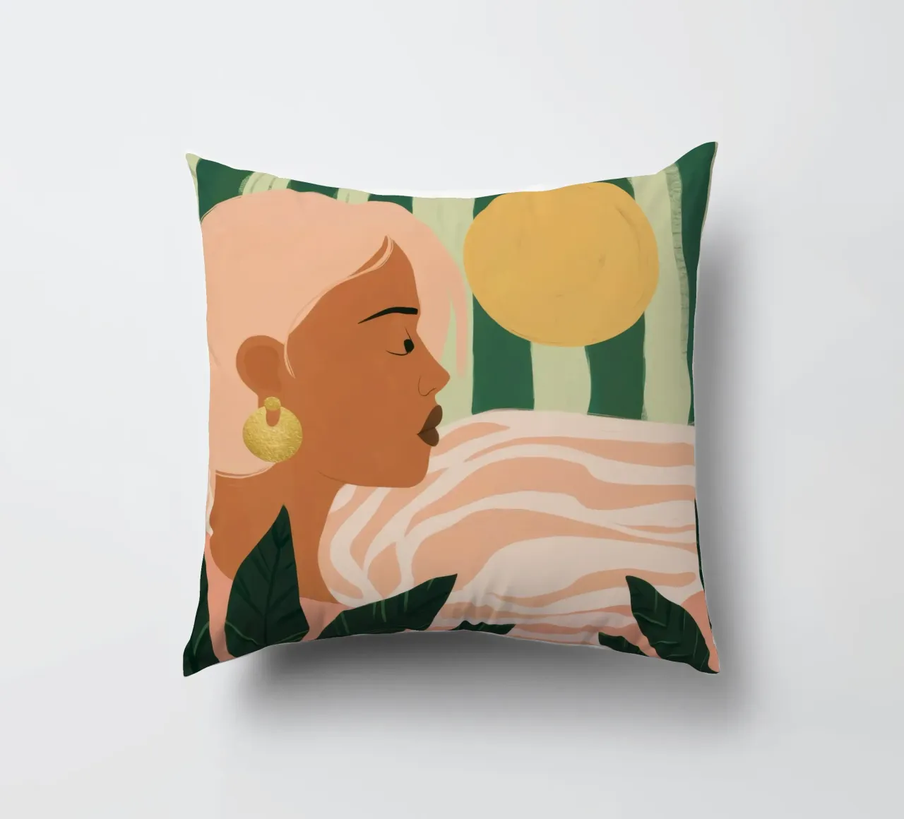 Due donne di profilo cuscino da Thistle Bloom