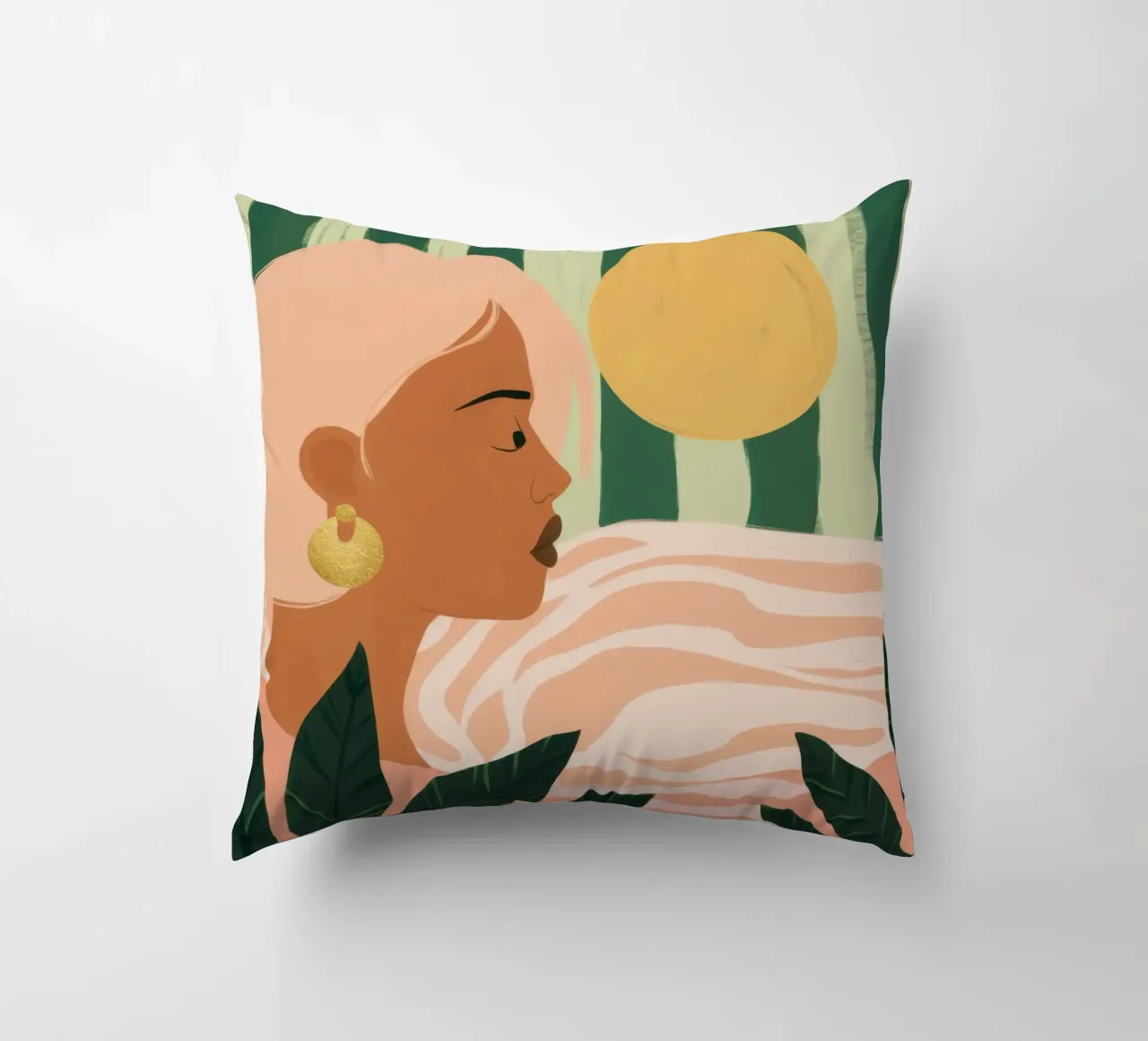 Due donne di profilo cuscino da Thistle Bloom