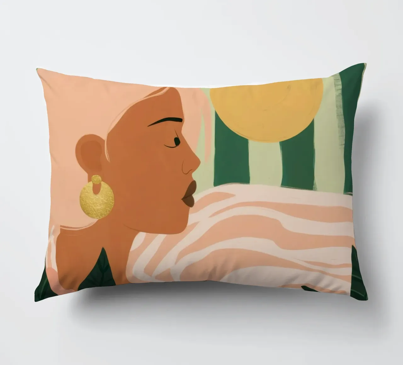 Due donne di profilo cuscino da Thistle Bloom