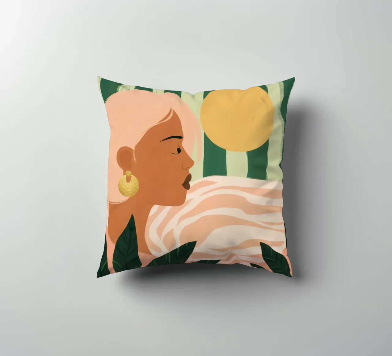 Due donne di profilo cuscino da Thistle Bloom