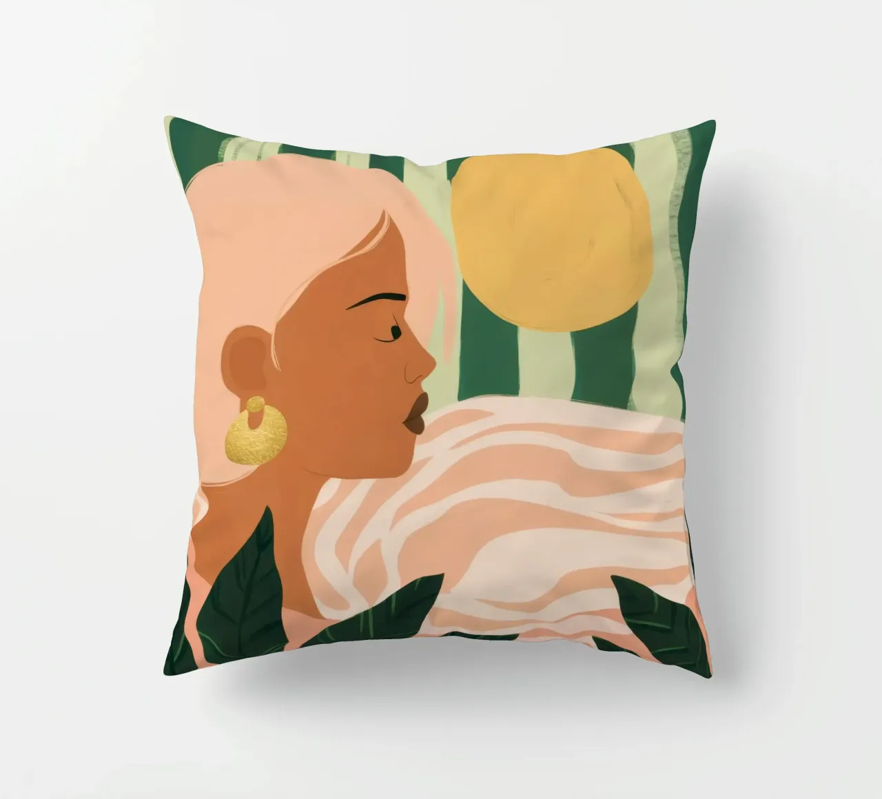 Due donne di profilo cuscino da Thistle Bloom