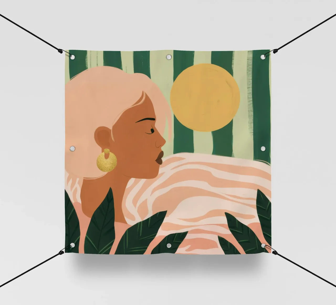 Due donne di profilo telo in pvc da Thistle Bloom