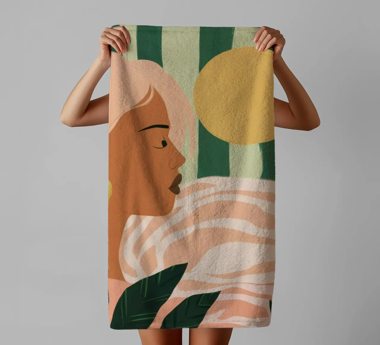 Due donne di profilo asciugamano da bagno da Thistle Bloom