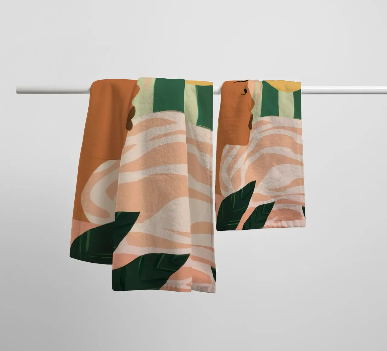 Due donne di profilo asciugamano da bagno da Thistle Bloom